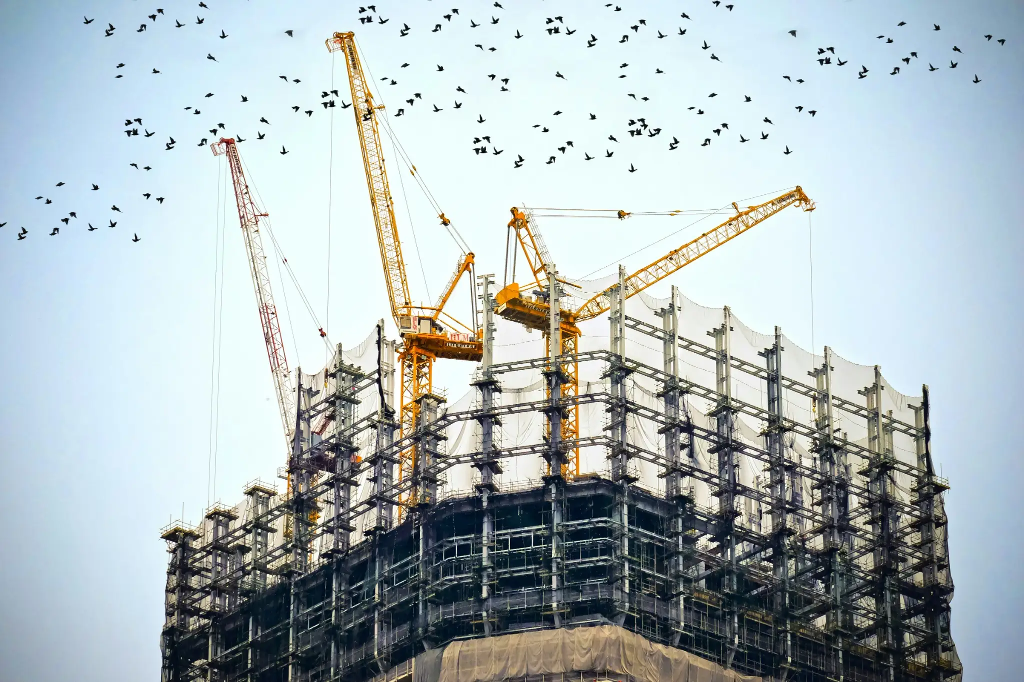 Building under construction against open sky