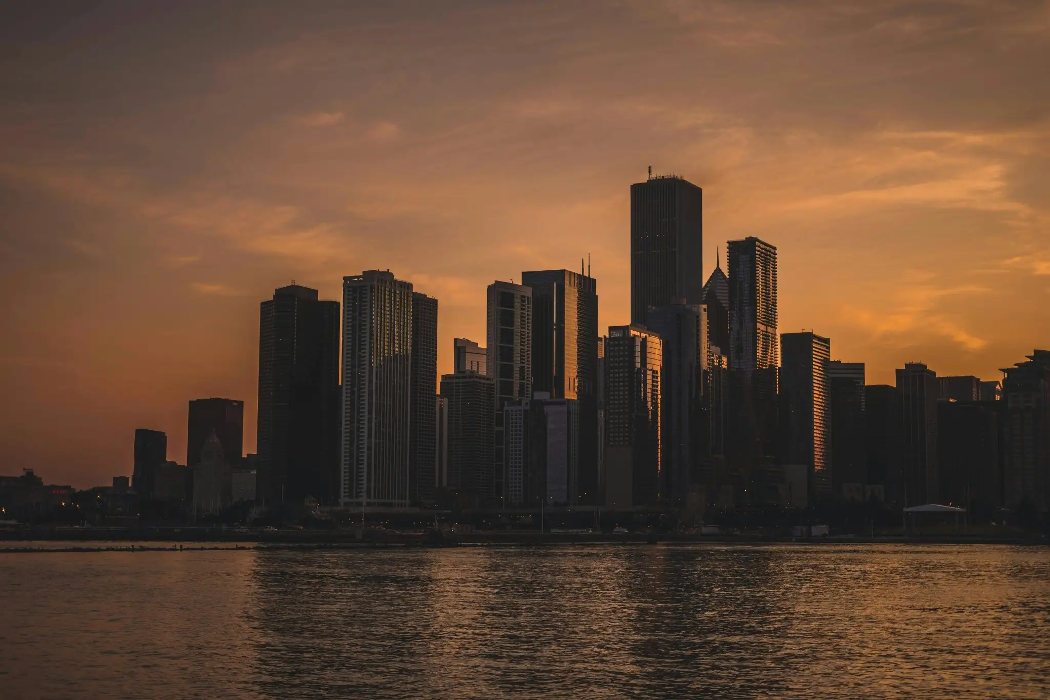 City skyline at last light